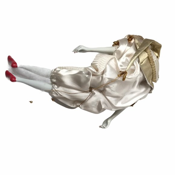 Porcelain Doll Clown Jester Royalty Gold White 16" - Picture 5 of 7